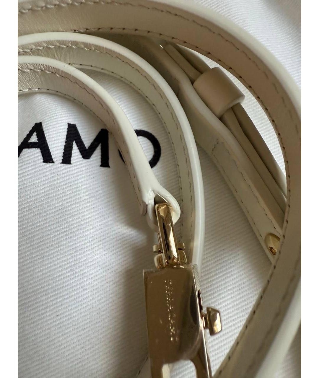 FERRAGAMO Белая кожаная сумка с короткими ручками, фото 8