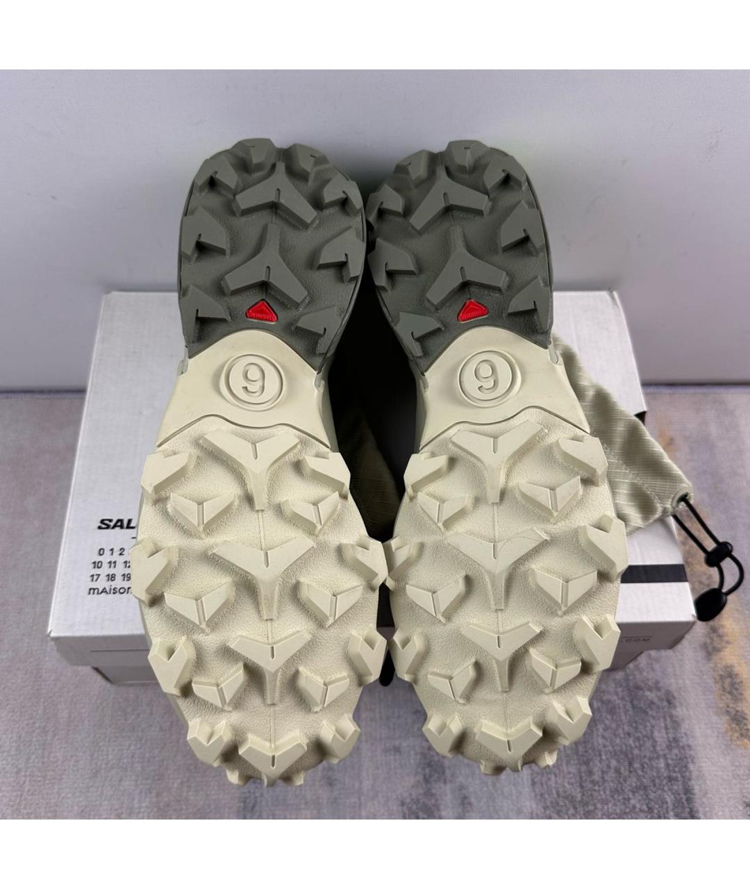 MM6 MAISON MARGIELA Бежевые текстильные низкие кроссовки / кеды, фото 6