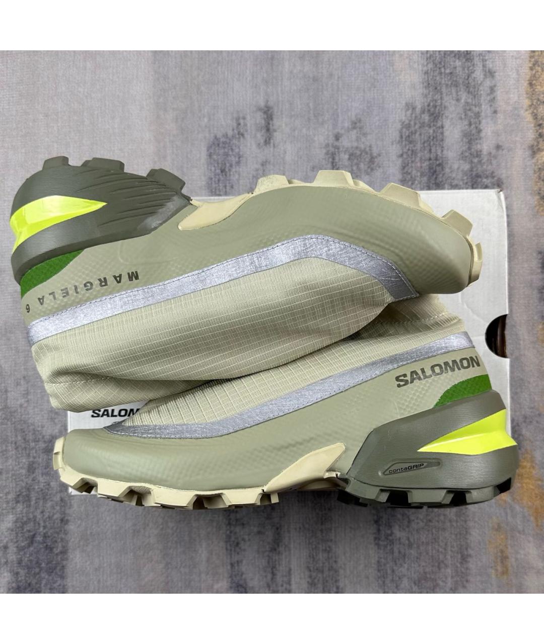 MM6 MAISON MARGIELA Бежевые текстильные низкие кроссовки / кеды, фото 8