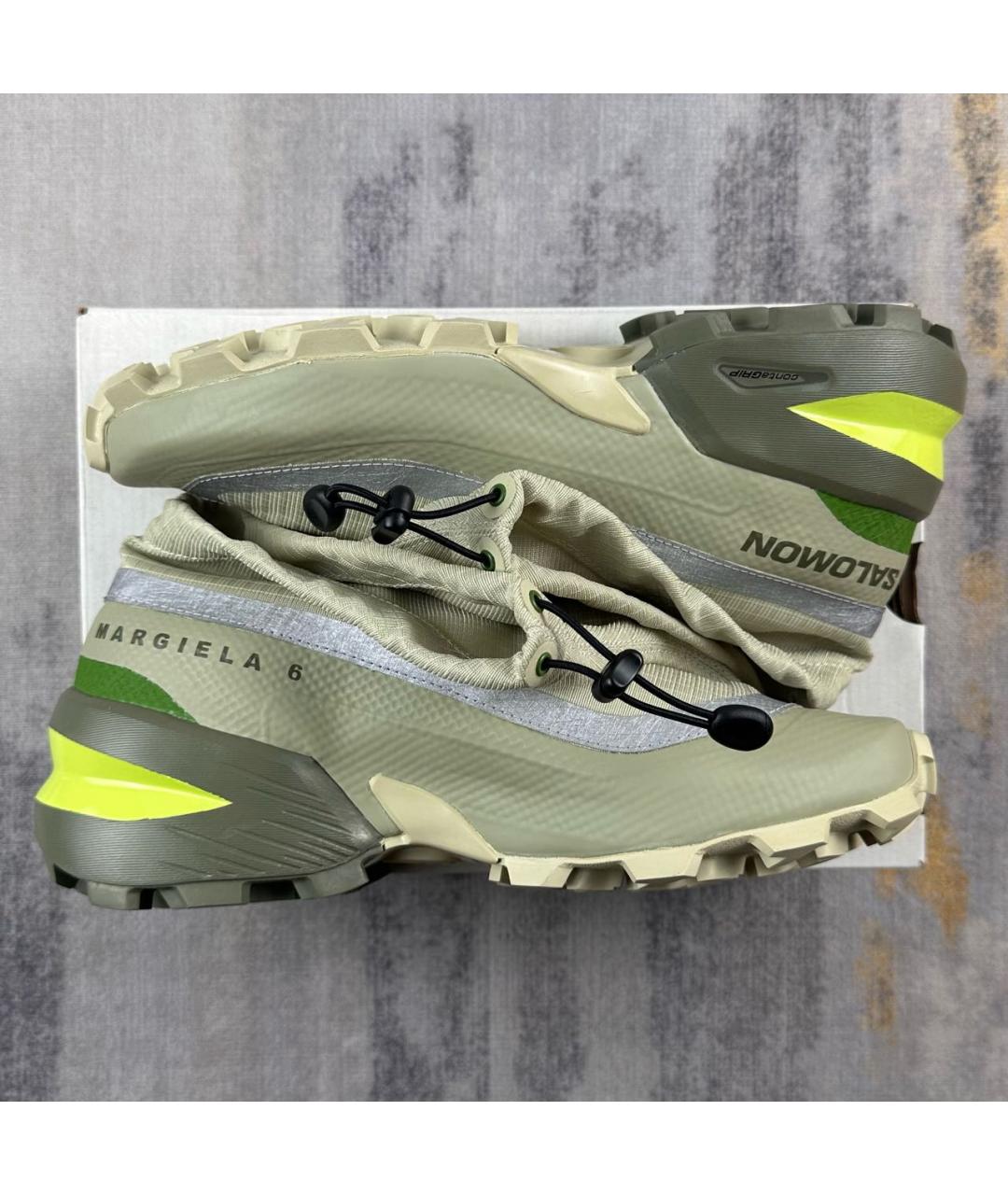 MM6 MAISON MARGIELA Бежевые текстильные низкие кроссовки / кеды, фото 4