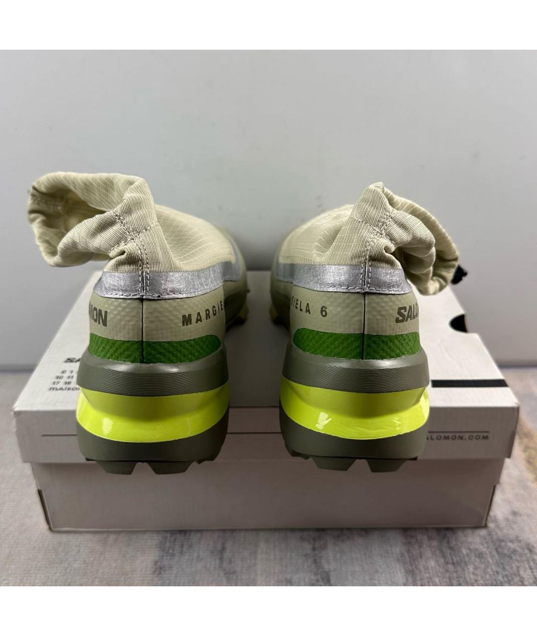 MM6 MAISON MARGIELA Бежевые текстильные низкие кроссовки / кеды, фото 5