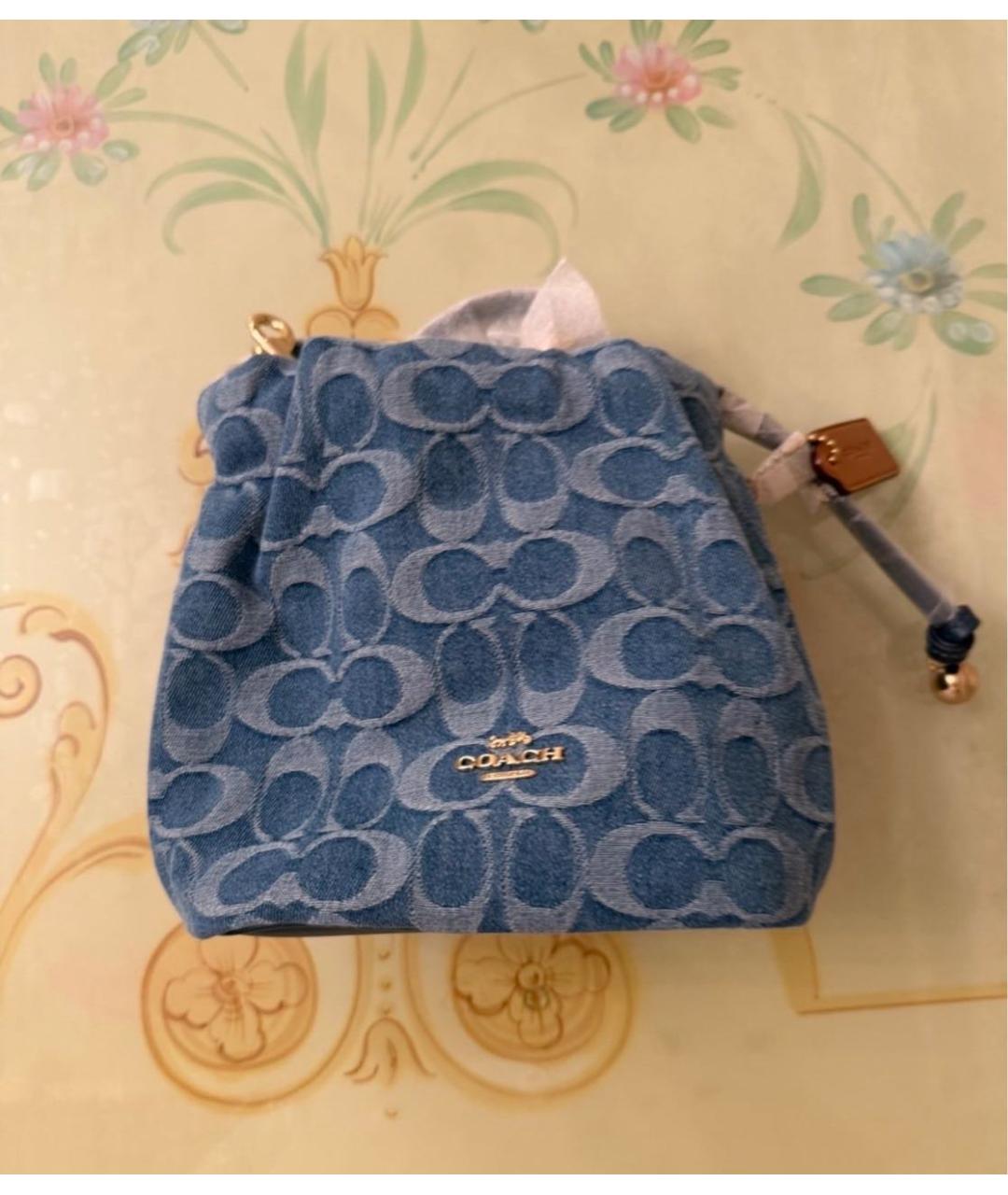 COACH Синяя деним сумка через плечо, фото 7