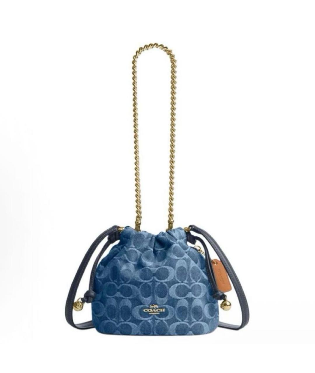 COACH Синяя деним сумка через плечо, фото 9
