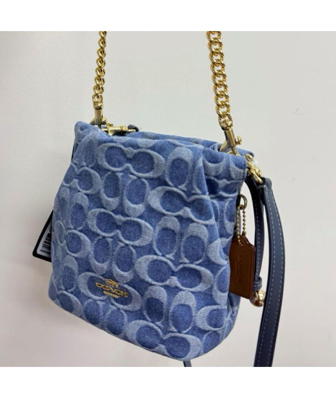 COACH Синяя деним сумка через плечо, фото 3