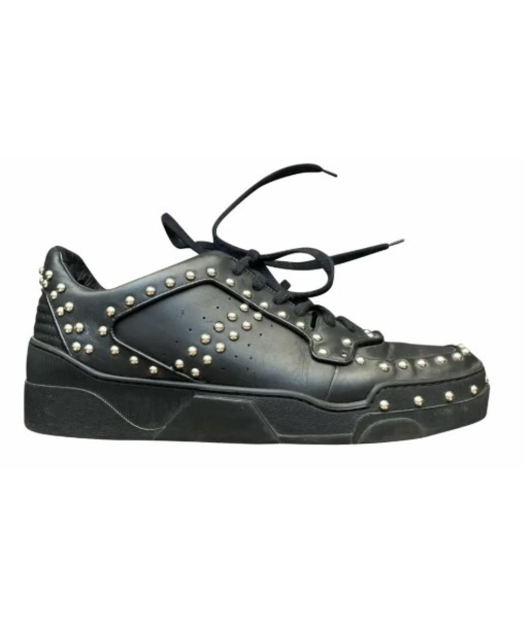 GIVENCHY Черные кожаные низкие кроссовки / кеды, фото 1