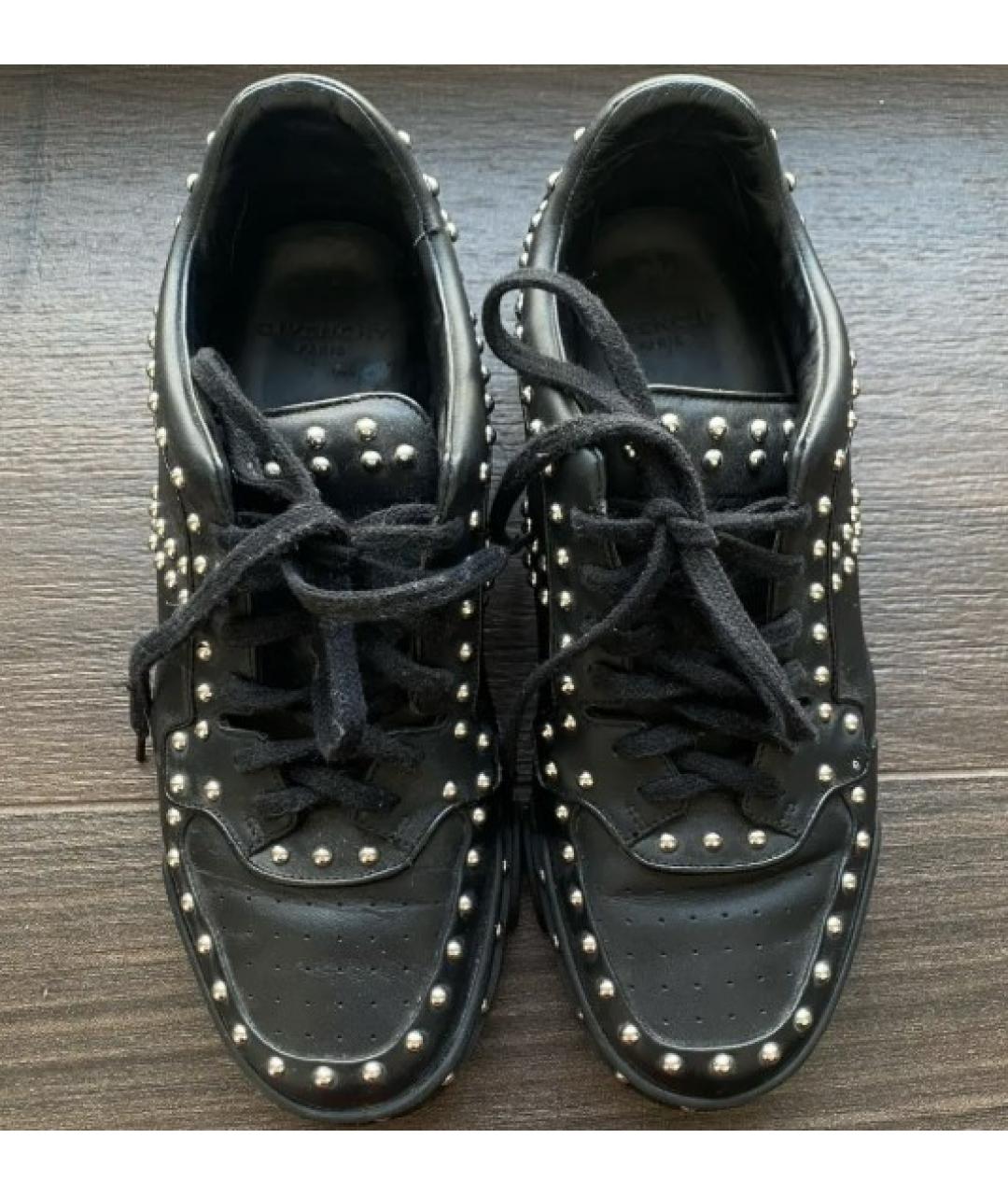 GIVENCHY Черные кожаные низкие кроссовки / кеды, фото 2