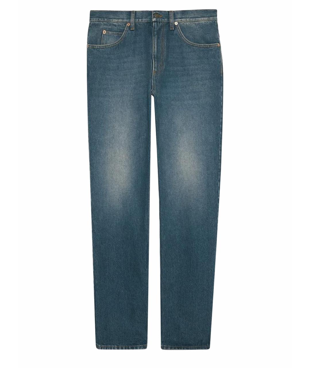 GUCCI Синие хлопковые джинсы скинни, фото 1