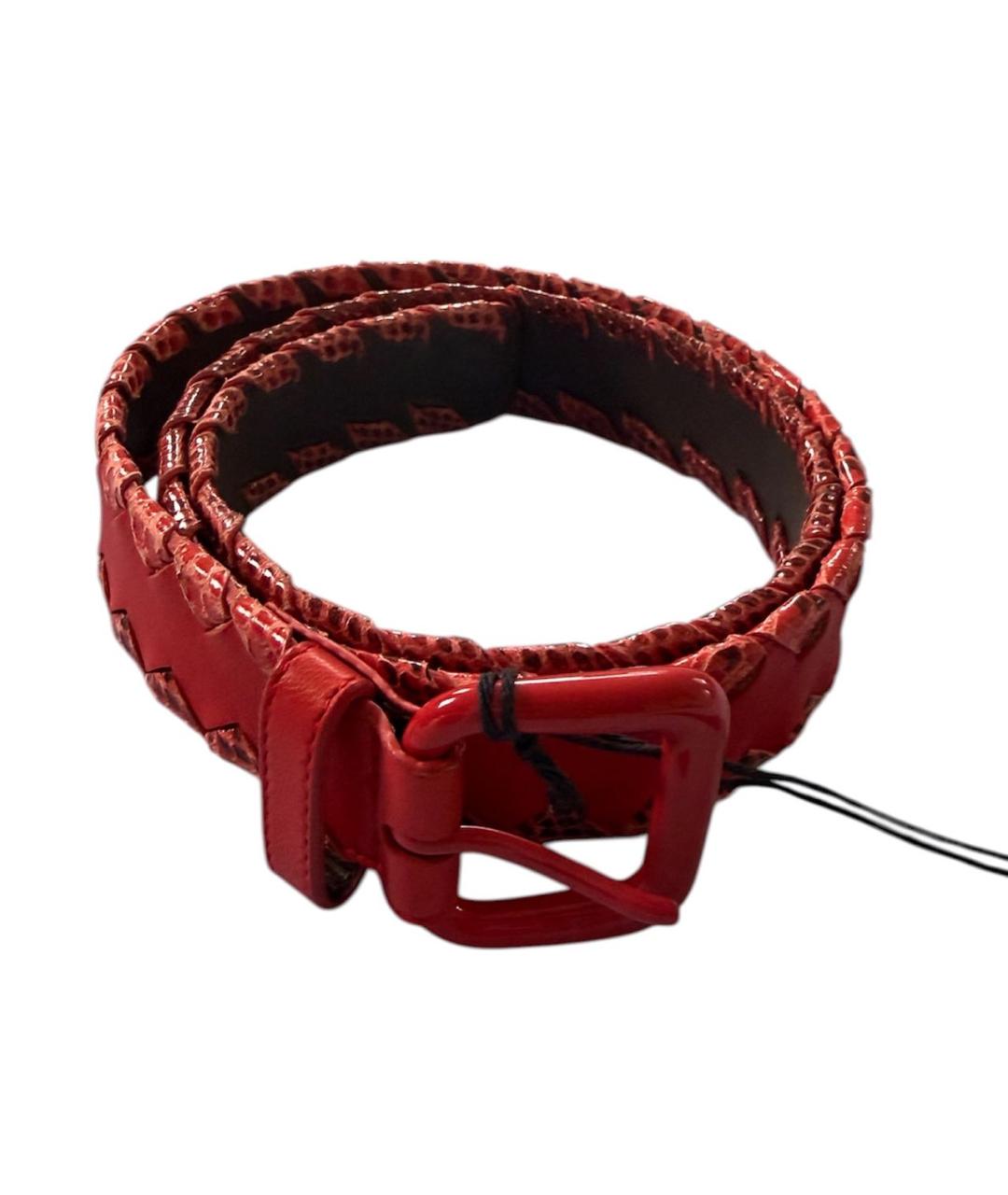 BOTTEGA VENETA Красный кожаный ремень, фото 7