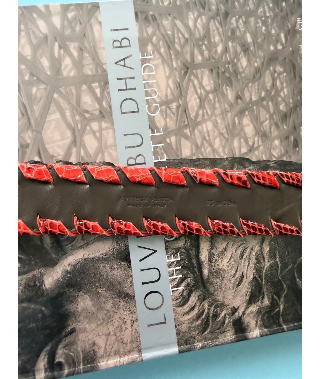 BOTTEGA VENETA Красный кожаный ремень, фото 4