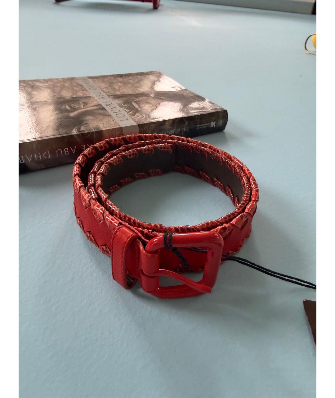 BOTTEGA VENETA Красный кожаный ремень, фото 2