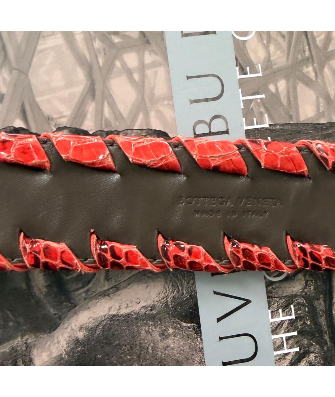 BOTTEGA VENETA Красный кожаный ремень, фото 4