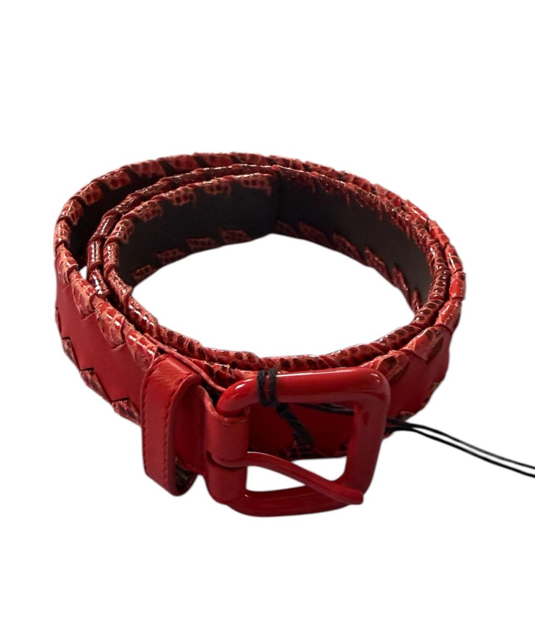 BOTTEGA VENETA Красный кожаный ремень, фото 7