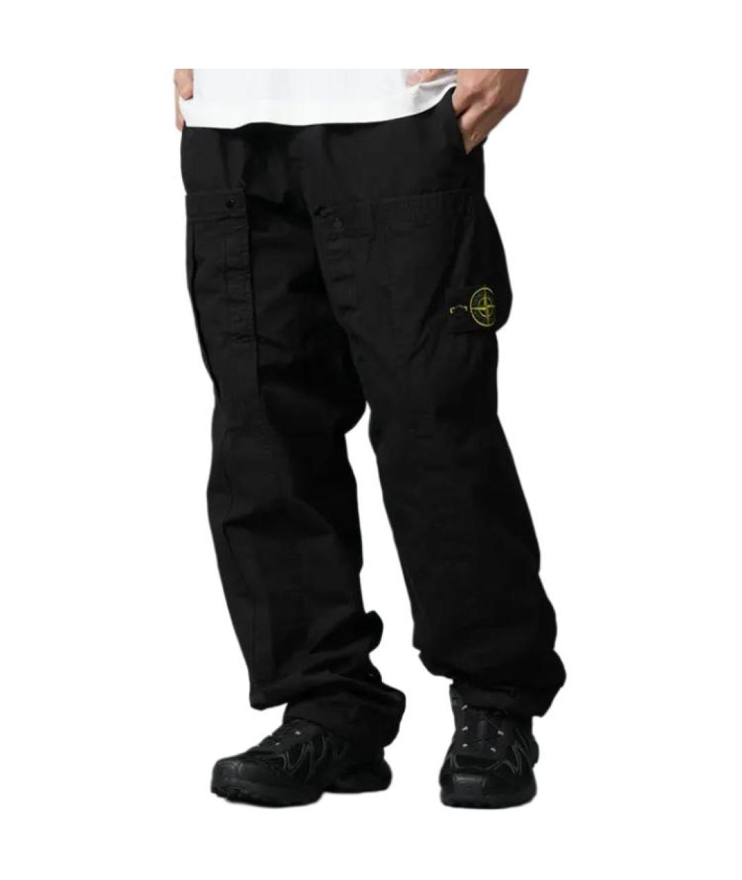 STONE ISLAND Черные брюки чинос, фото 5