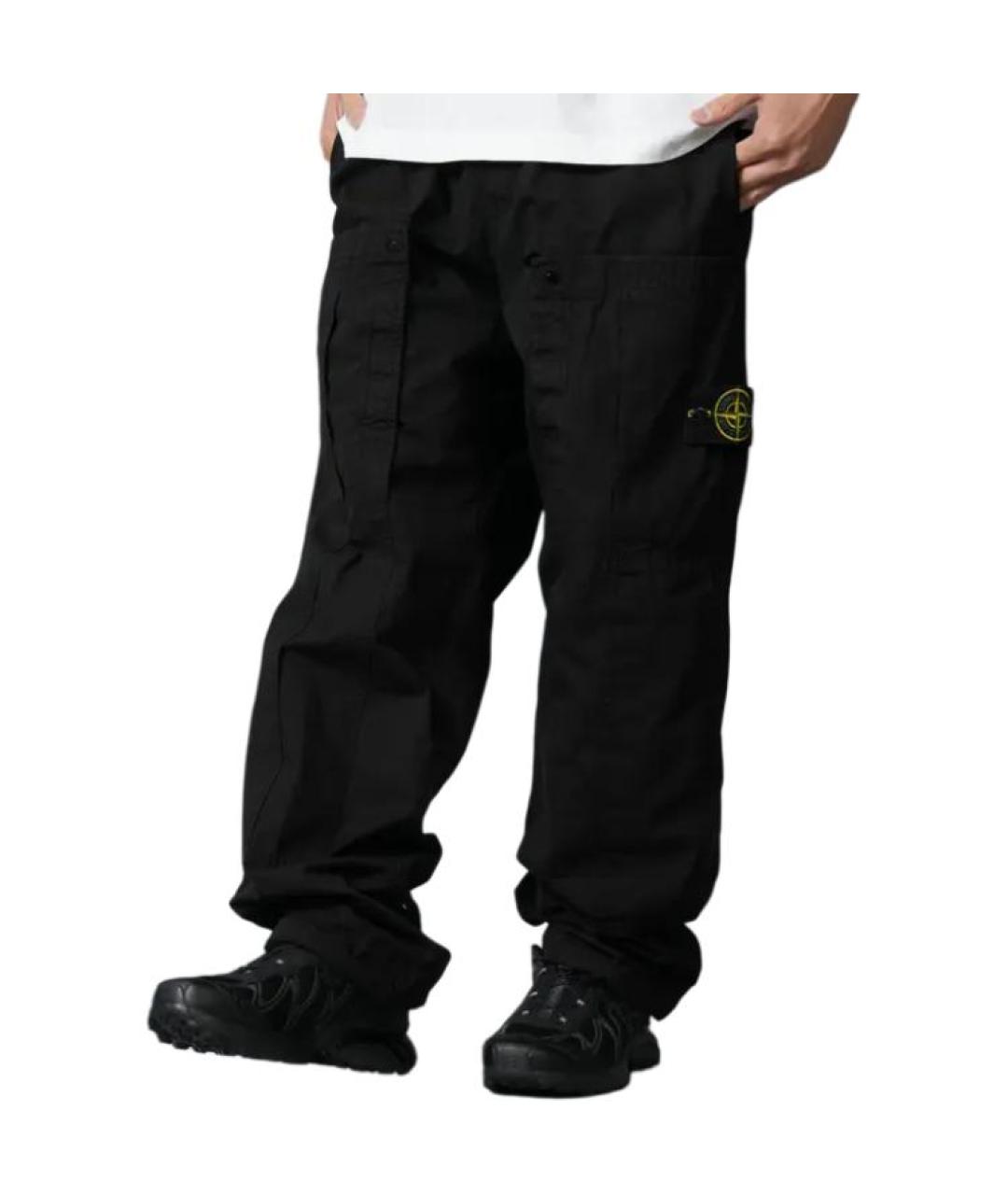 STONE ISLAND Черные брюки чинос, фото 4