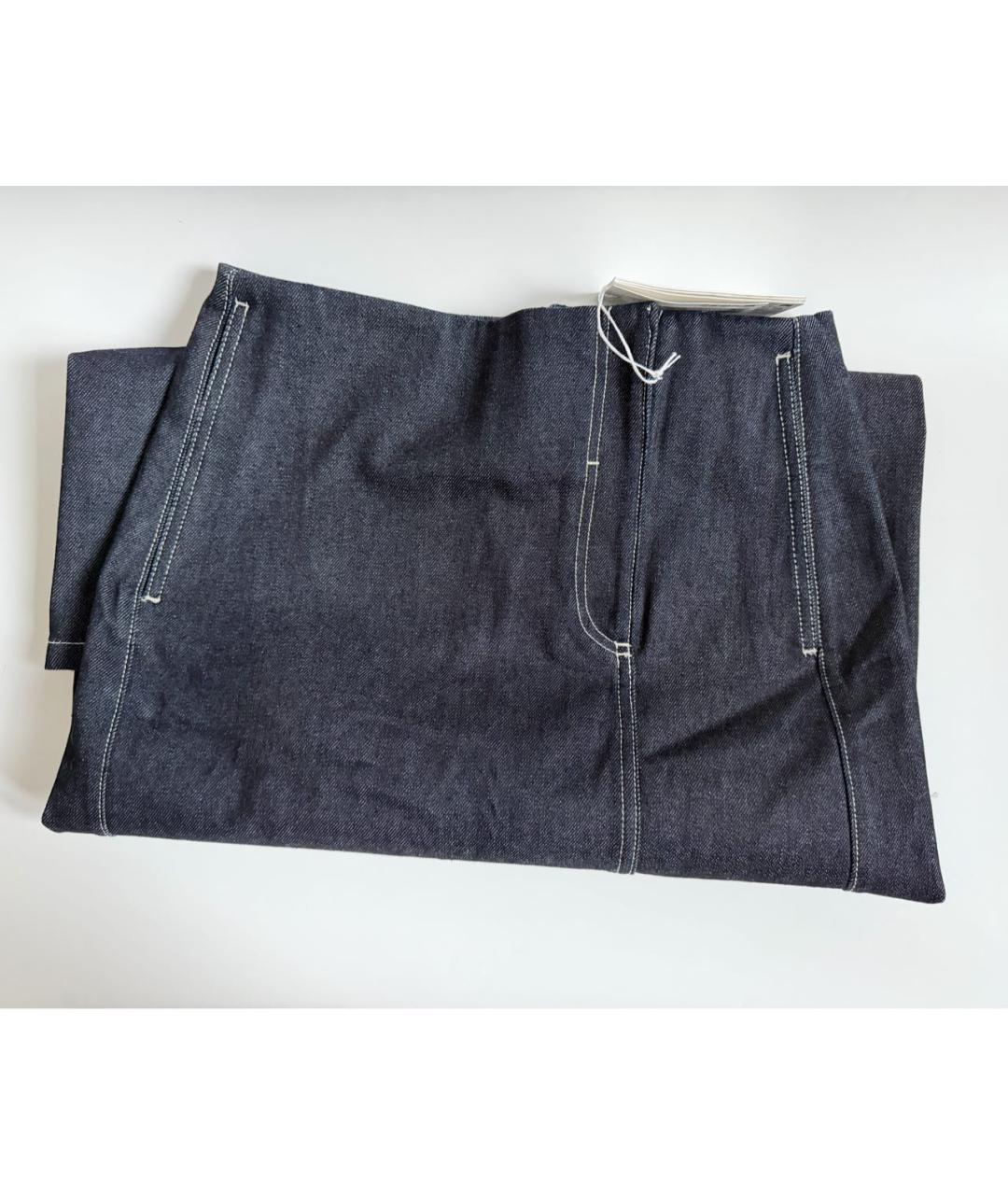 COS Темно-синяя деним юбка макси, фото 2