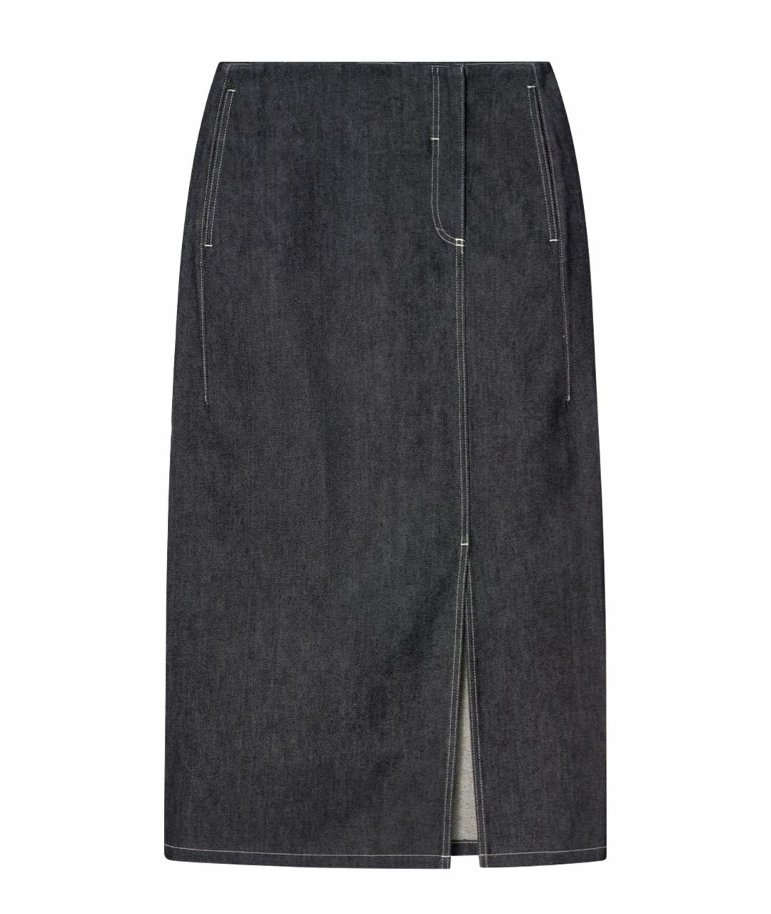COS Темно-синяя деним юбка макси, фото 1