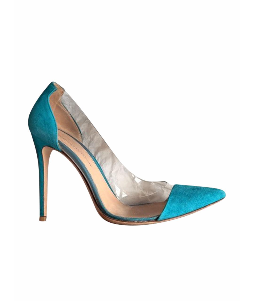 GIANVITO ROSSI Бирюзовые замшевые туфли, фото 1