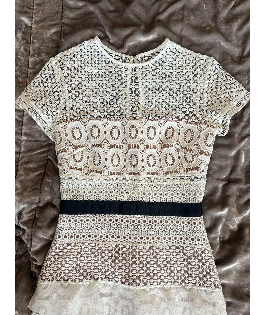 SELF-PORTRAIT Белое полиэстеровое коктейльное платье, фото 3