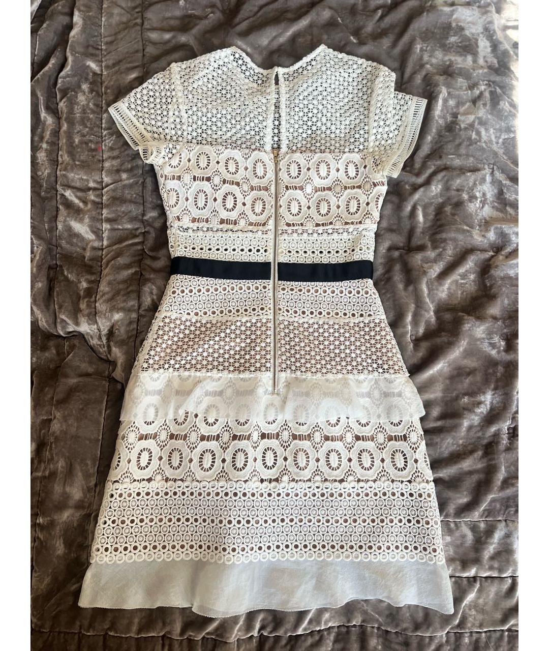 SELF-PORTRAIT Белое полиэстеровое коктейльное платье, фото 4