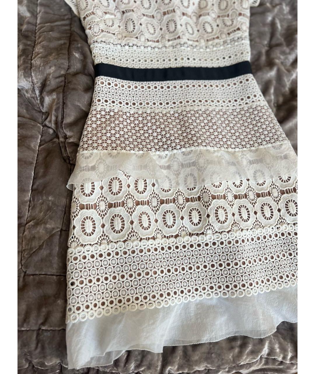 SELF-PORTRAIT Белое полиэстеровое коктейльное платье, фото 2