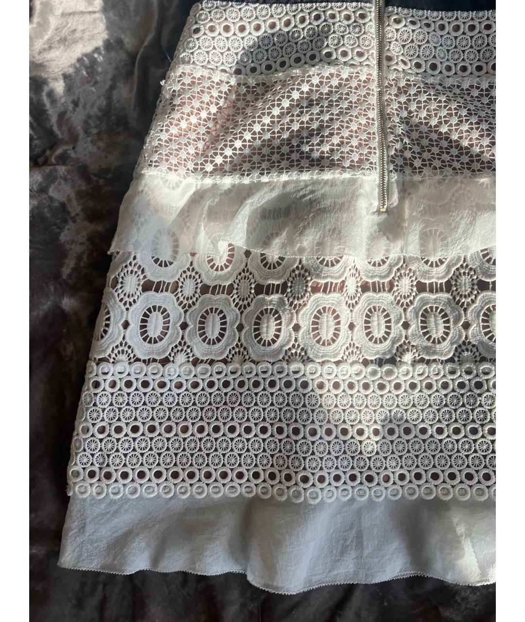 SELF-PORTRAIT Белое полиэстеровое коктейльное платье, фото 8