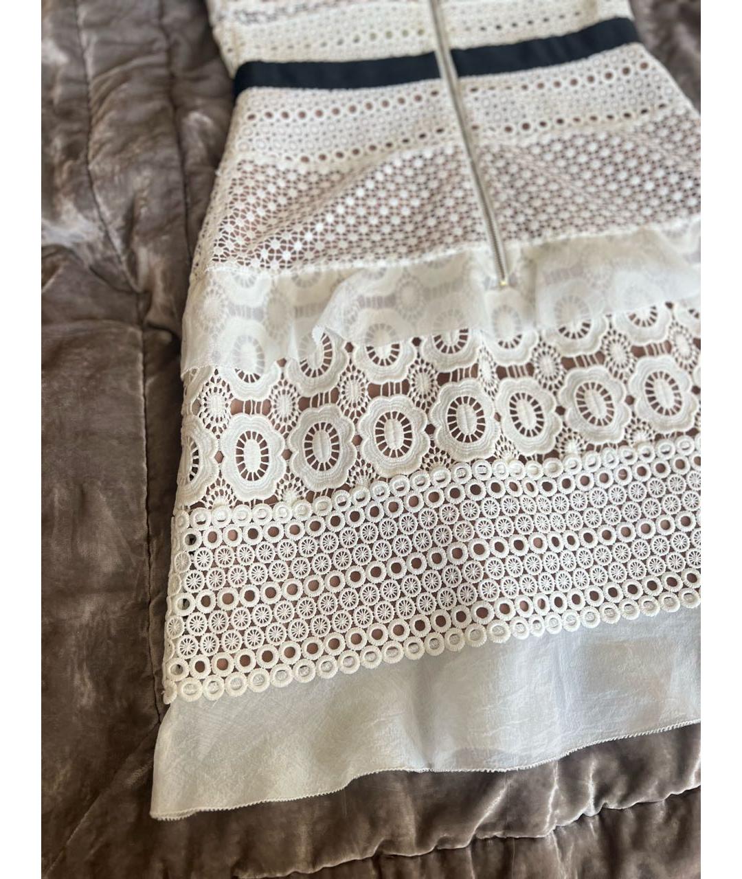 SELF-PORTRAIT Белое полиэстеровое коктейльное платье, фото 5