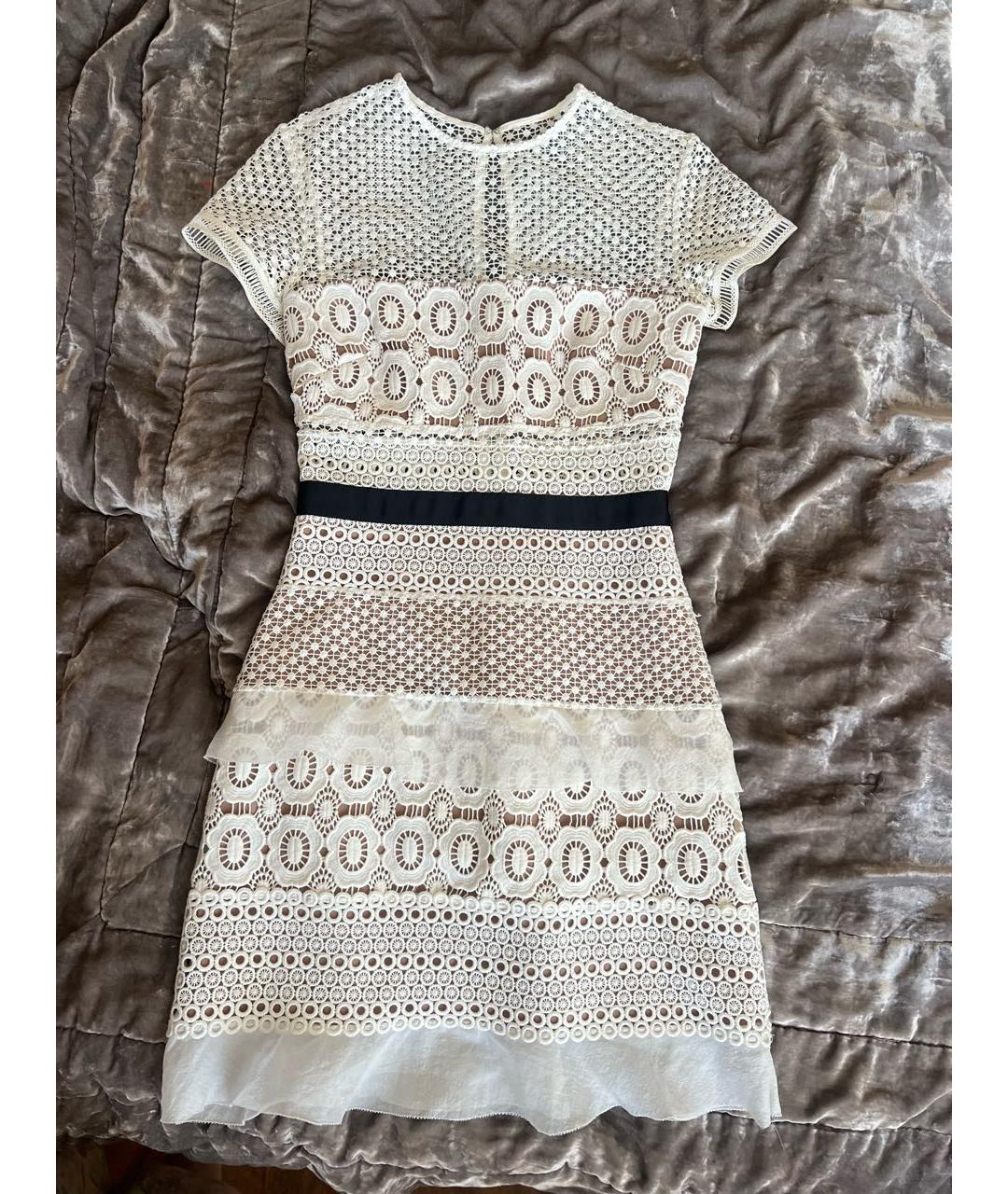 SELF-PORTRAIT Белое полиэстеровое коктейльное платье, фото 9