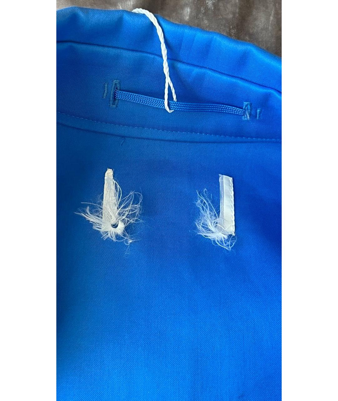 SPORTMAX Синий хлопковый тренч/плащ, фото 5