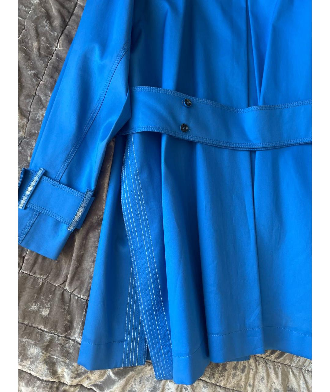 SPORTMAX Синий хлопковый тренч/плащ, фото 8