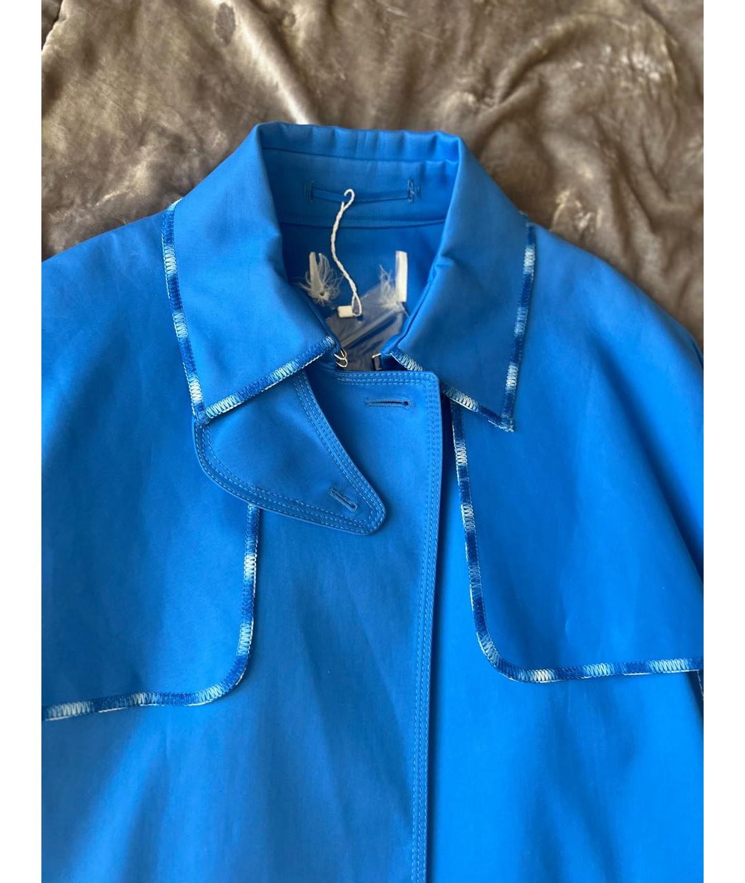 SPORTMAX Синий хлопковый тренч/плащ, фото 7