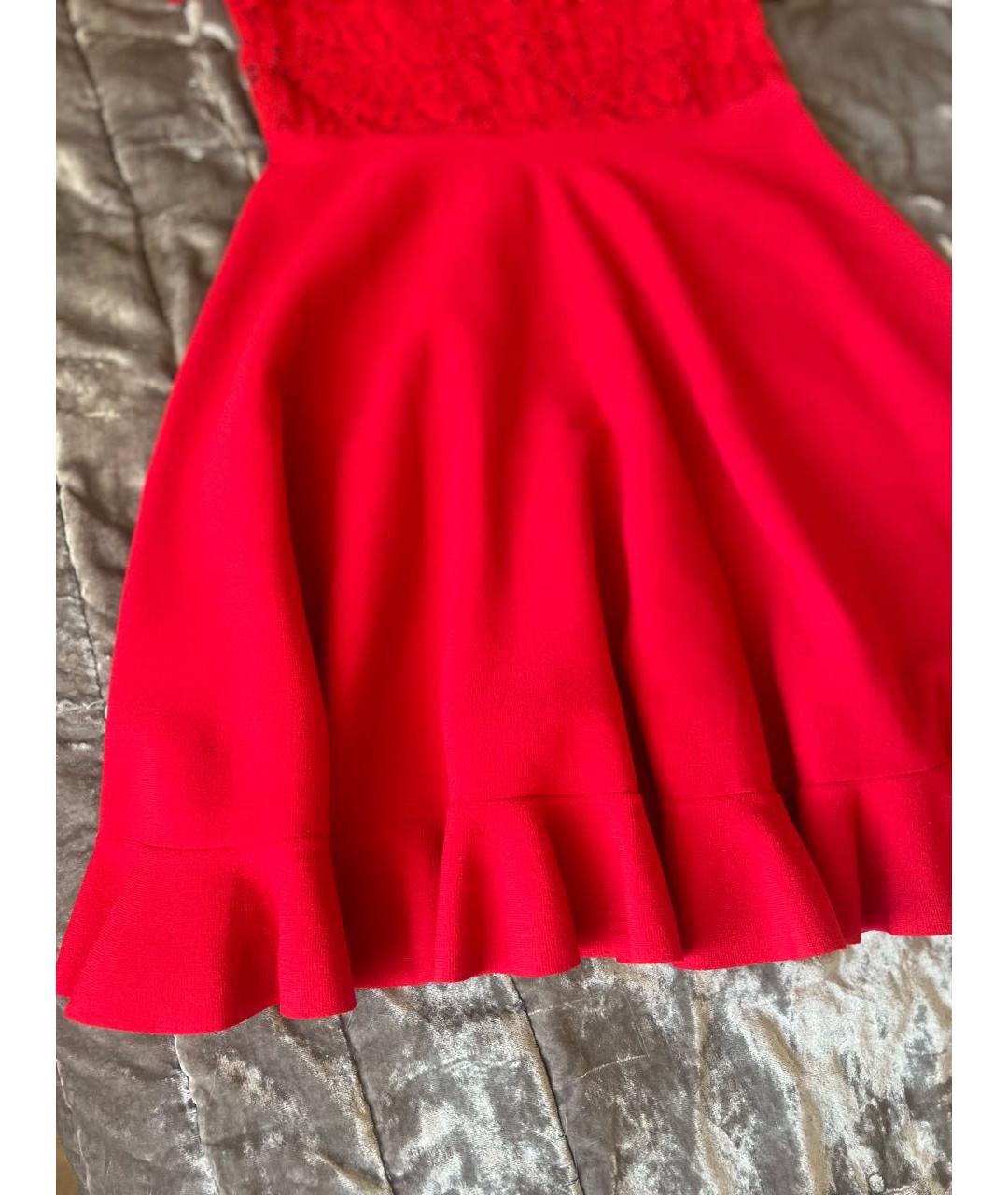 VALENTINO Красное вискозное коктейльное платье, фото 5