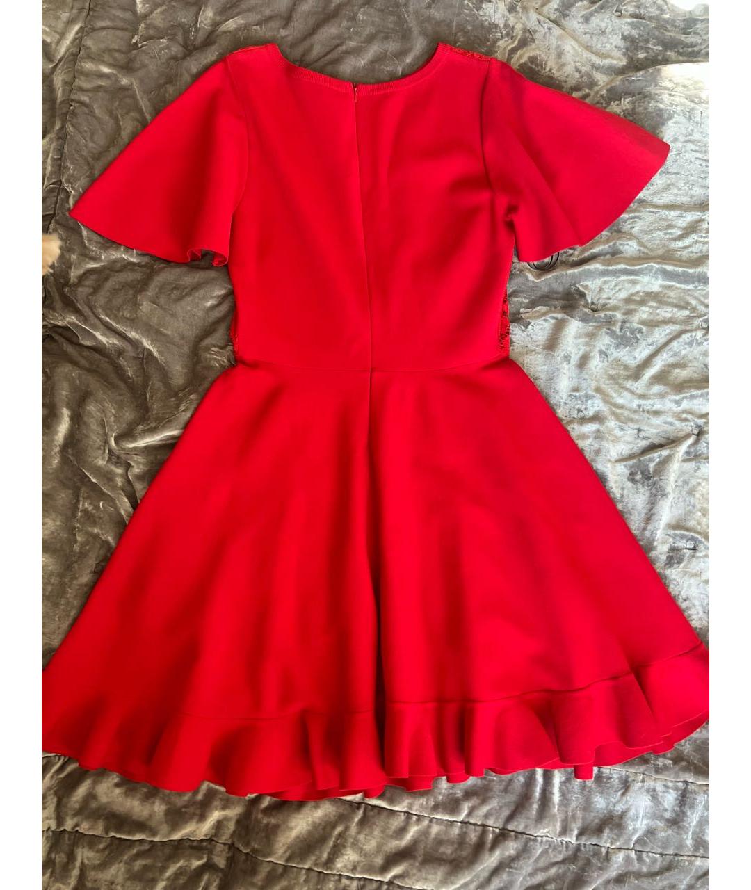 VALENTINO Красное вискозное коктейльное платье, фото 7