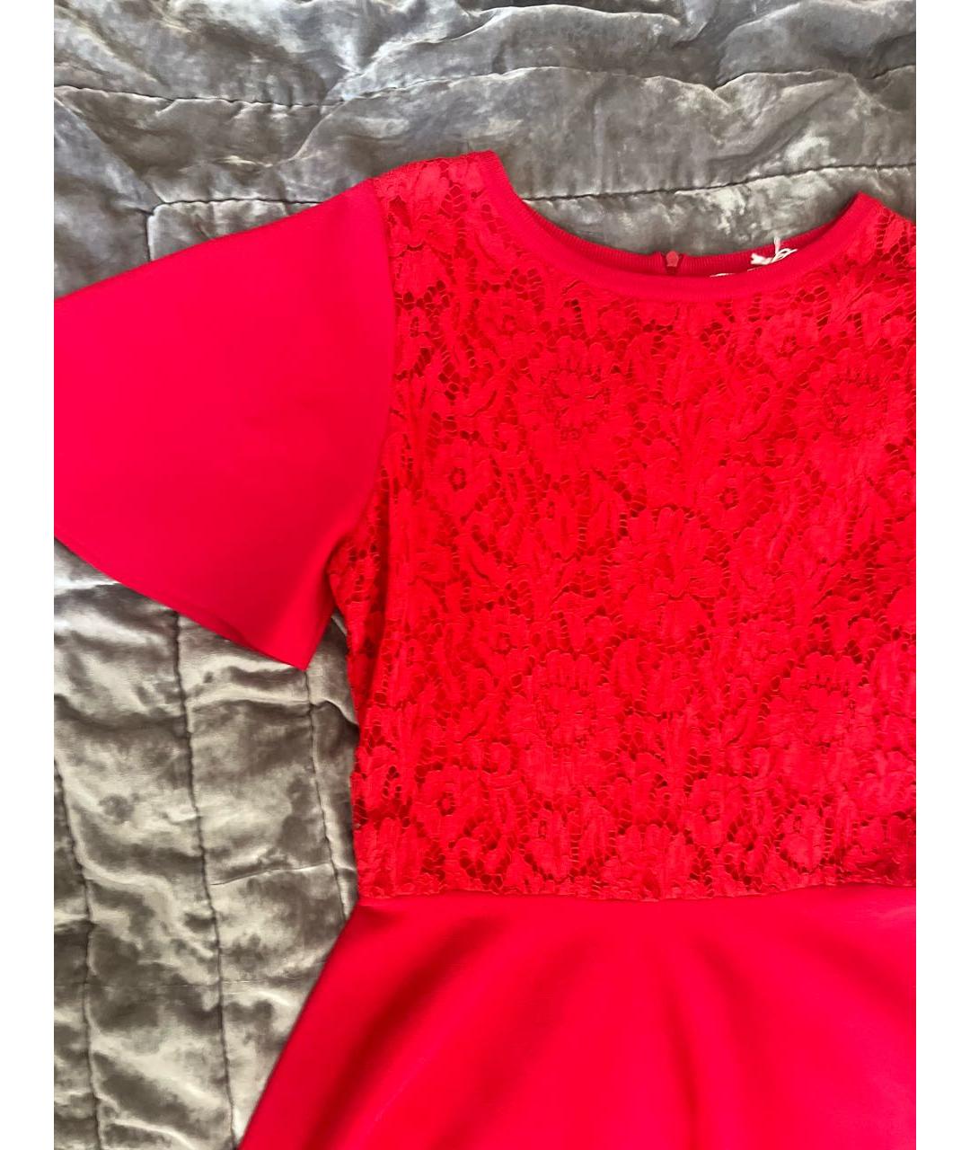 VALENTINO Красное вискозное коктейльное платье, фото 6