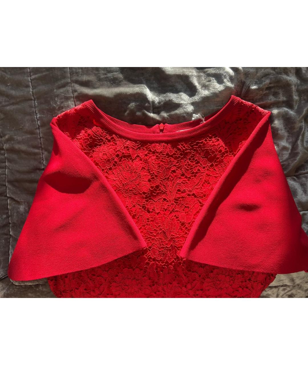 VALENTINO Красное вискозное коктейльное платье, фото 4