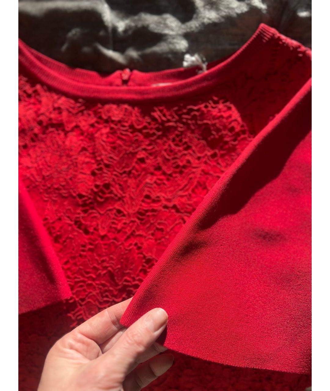 VALENTINO Красное вискозное коктейльное платье, фото 8