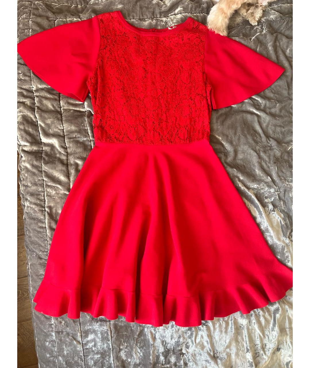 VALENTINO Красное вискозное коктейльное платье, фото 9