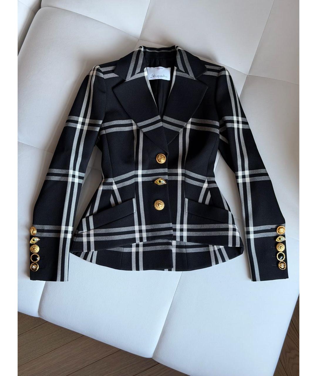 SCHIAPARELLI Черный шерстяной костюм с юбками, фото 3