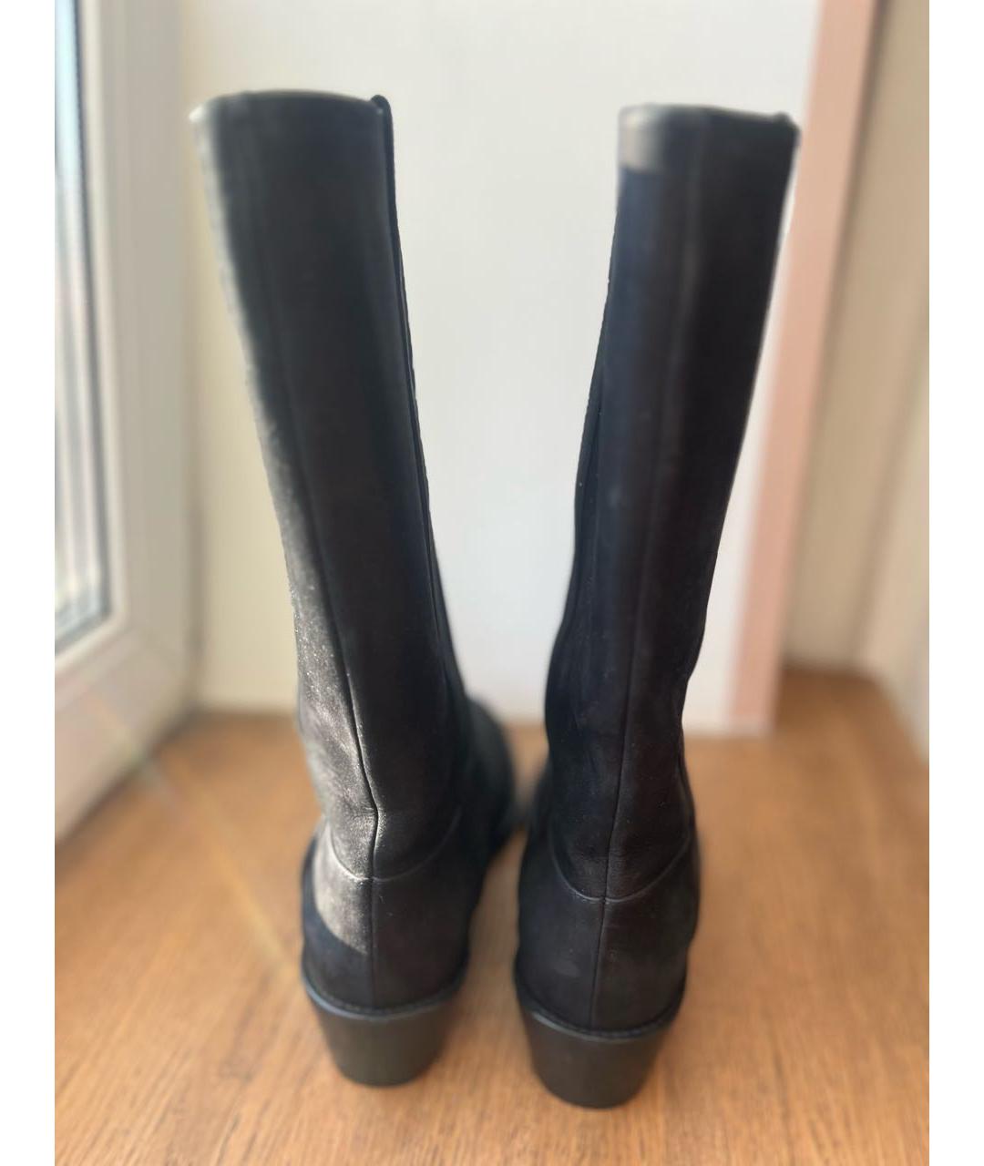 MAX MARA Черные нубуковые сапоги, фото 5