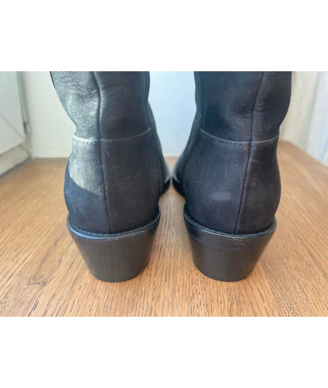 MAX MARA Черные нубуковые сапоги, фото 4