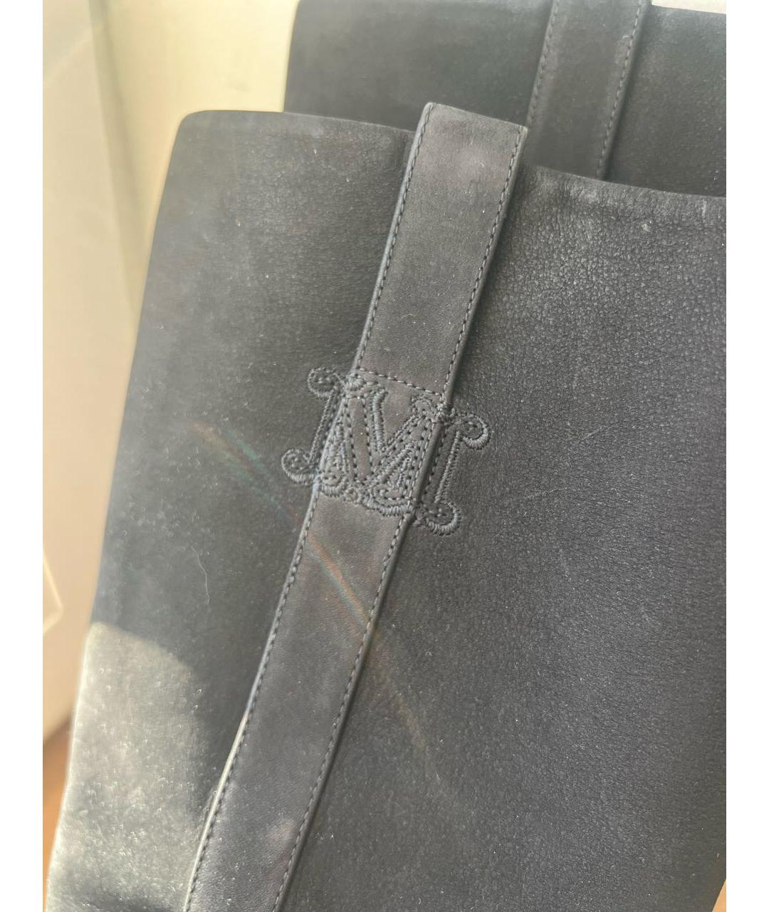 MAX MARA Черные нубуковые сапоги, фото 3