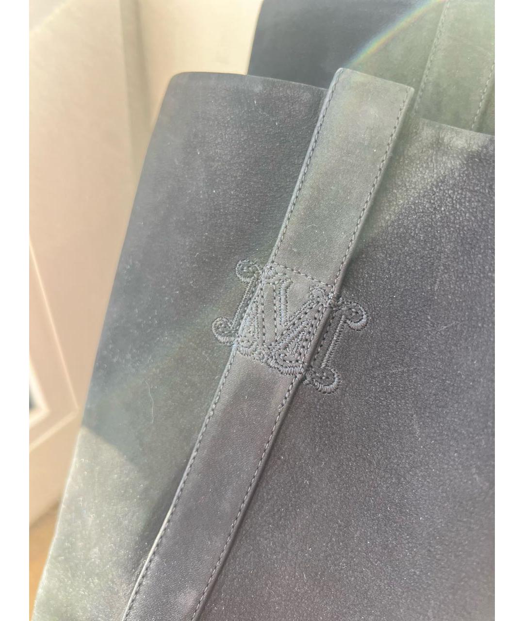 MAX MARA Черные нубуковые сапоги, фото 8