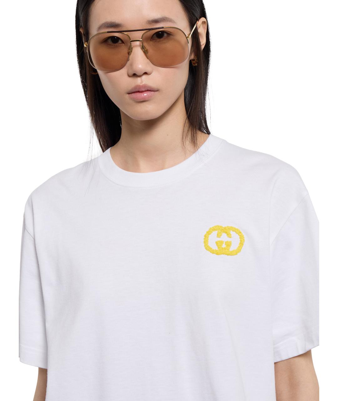GUCCI Белая хлопковая футболка, фото 3