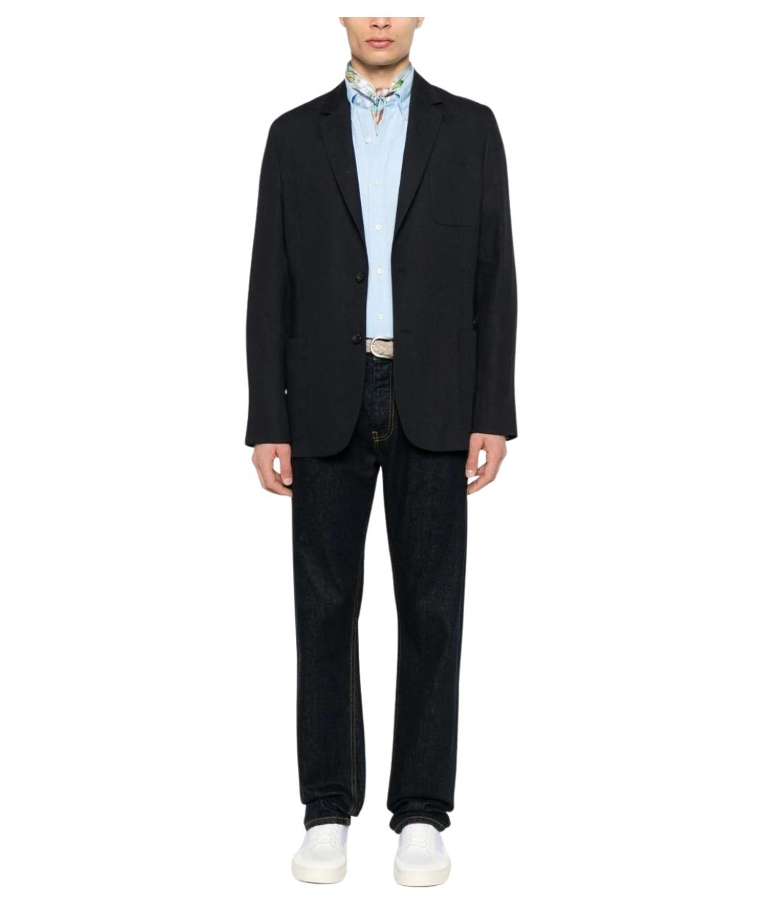 POLO RALPH LAUREN Голубая льняная кэжуал рубашка, фото 2