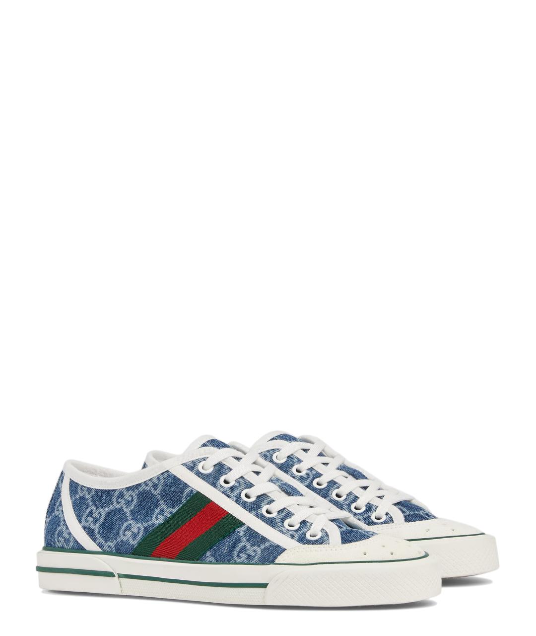 GUCCI Голубые текстильные кеды, фото 2