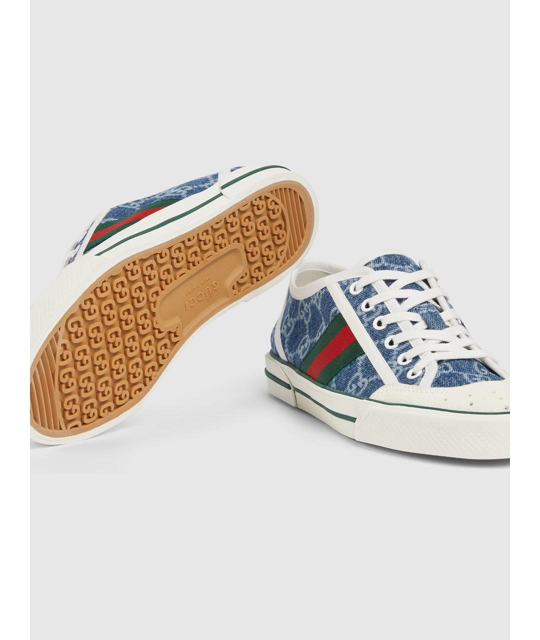 GUCCI Голубые текстильные кеды, фото 7