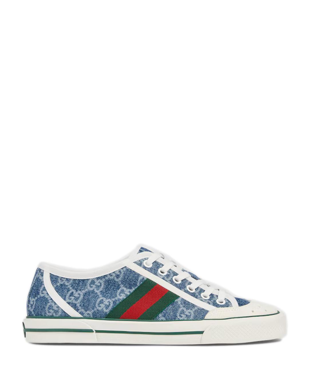 GUCCI Голубые текстильные кеды, фото 1