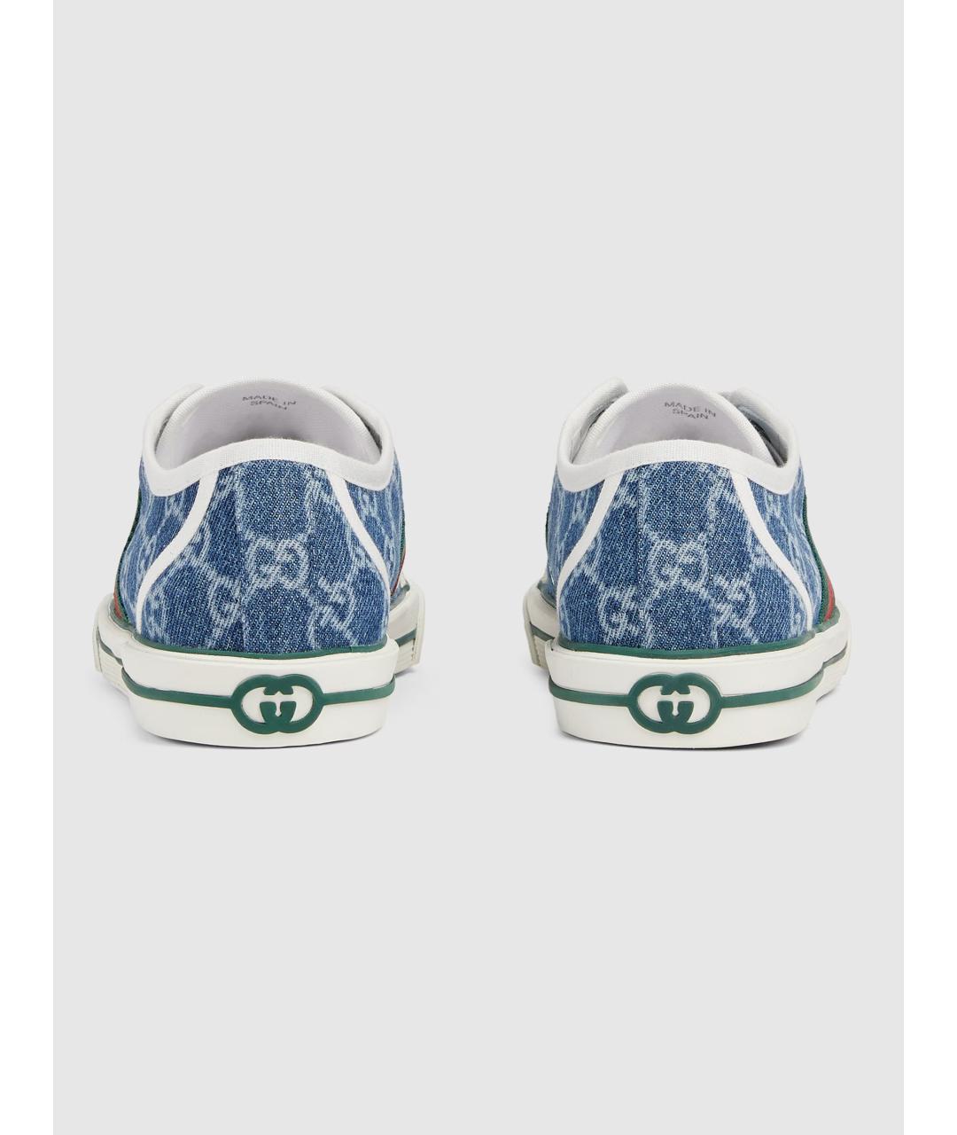 GUCCI Голубые текстильные кеды, фото 5