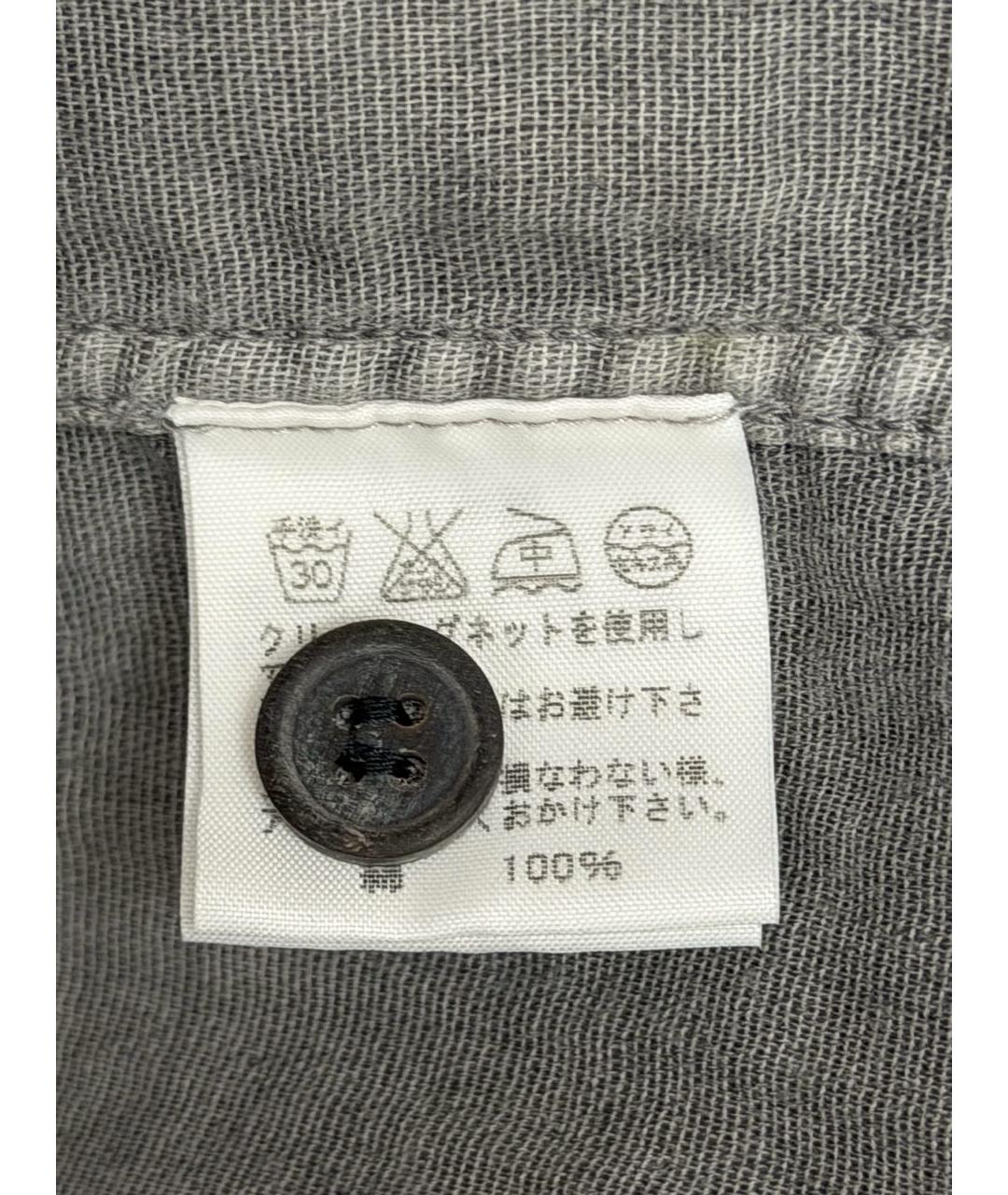 ISSEY MIYAKE Серая хлопковая классическая рубашка, фото 4