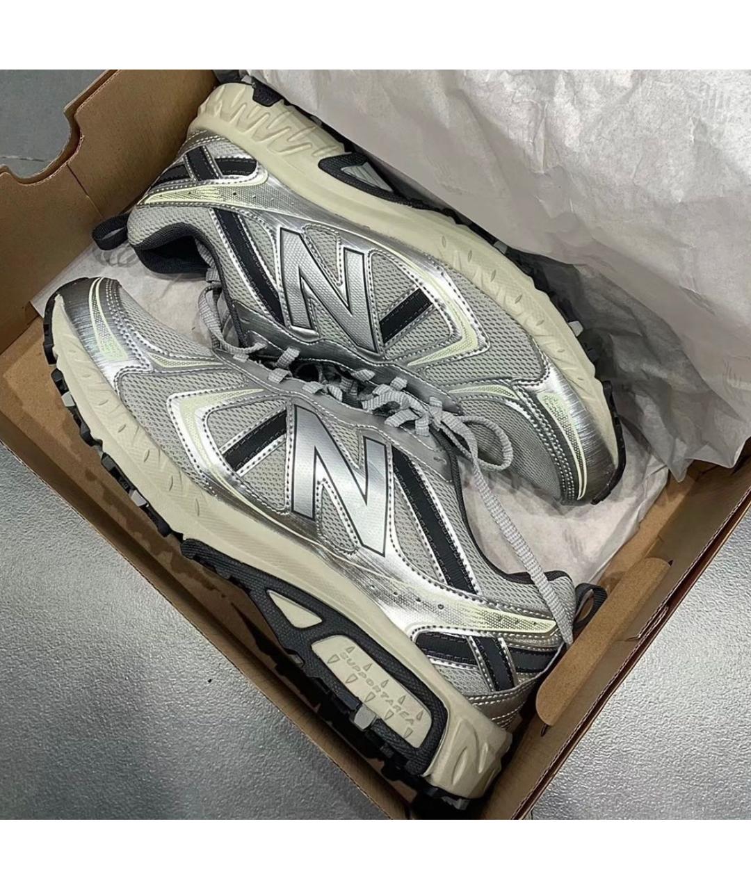 NEW BALANCE Серые текстильные низкие кроссовки / кеды, фото 3