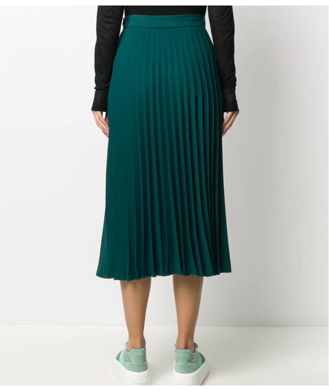 MM6 MAISON MARGIELA Зеленая полиэстеровая юбка миди, фото 5